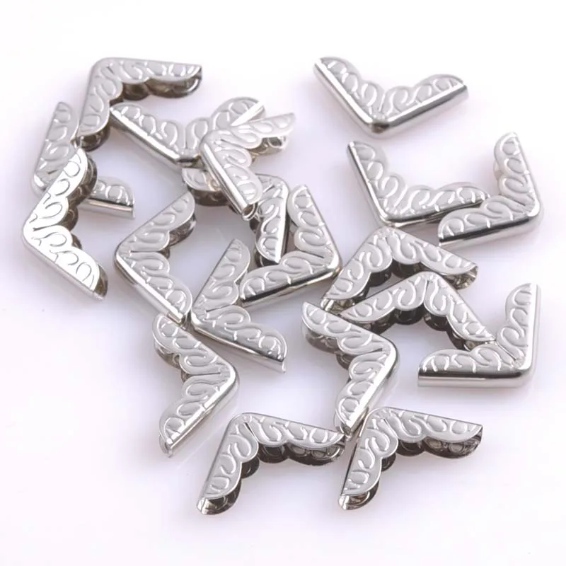 

Silver Metal Corners For Books Scrapbooking Photo Albums Menus Crafts DIY 50pcs 16x16x4mm CP0713x