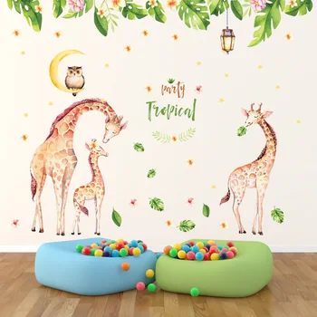 

DIY Large Size Cartoon Giraffe Wall Stickers For Kids Rooms Home Decor Sticker Mural Wall Decals bedroom decor adesivo de parede