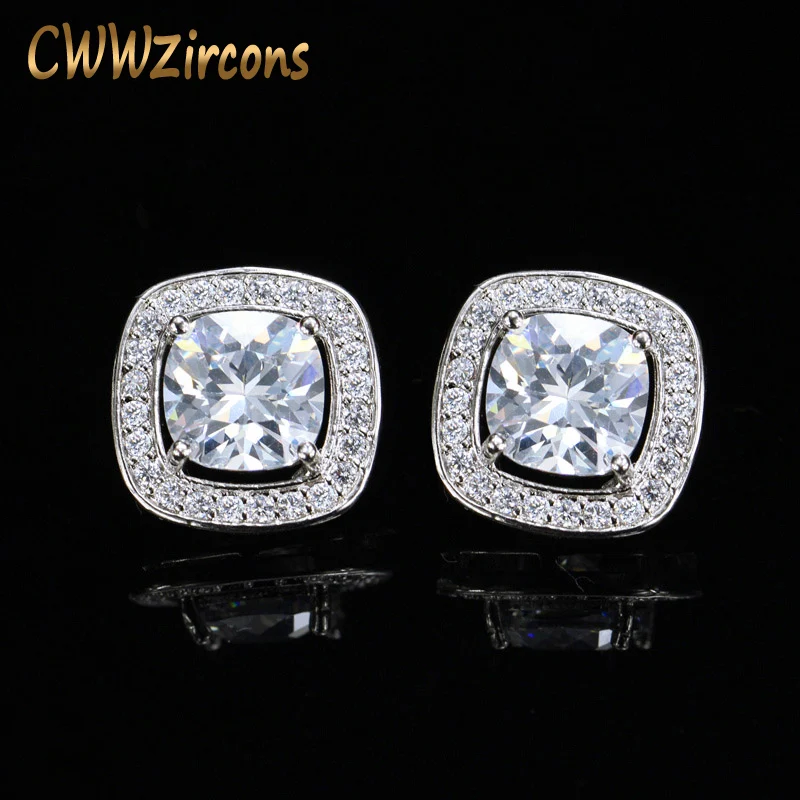 CWWZircons идеальный крой 1,6 ct Ювелирные изделия с фианитами модный кубический цирконий серьги для женщин Лучшая серьга с рождественской тематикой подарок CZ365