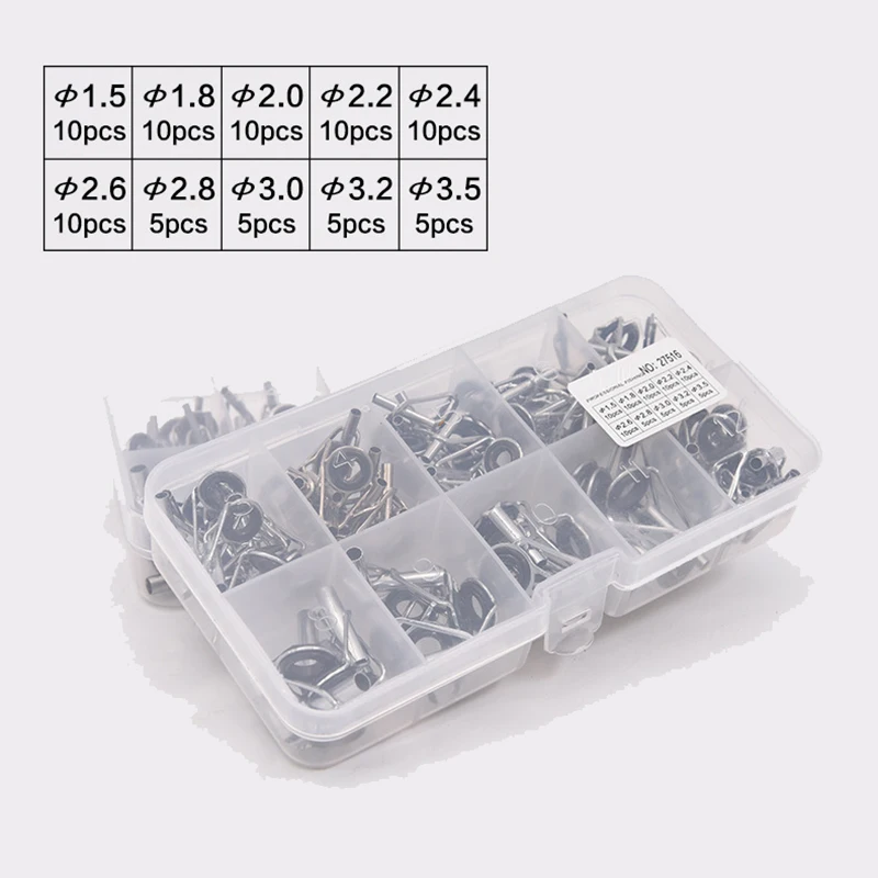 80pcs Black Sea Bream Guide Ring Set With Box Fishing Wire Ring Boxed Stainless Steel Ceramic Road Asian Wire Ring jooyoo