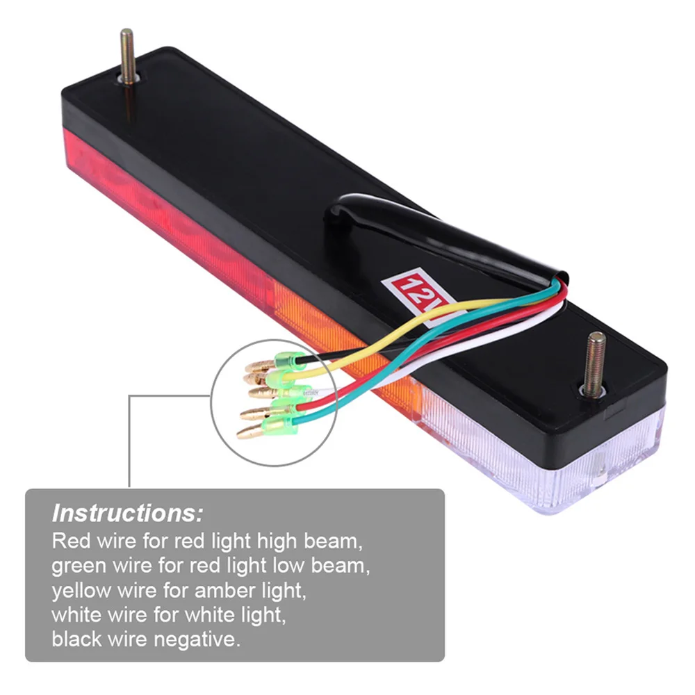 1 шт., 12 В, 20 светодиодный, для прицепа, грузовика, светодиодный, задний светильник, водонепроницаемый, 20 светодиодный s, для прицепа, грузовика, яхты, автомобиля, задний светильник, Реверсивный, ходовой тормоз