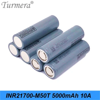 

21700 Battery M50T 5000mah 10A Battery for Electric Cigarette Vape E-bike Flashlight Battery Turmera INR21700-M50T