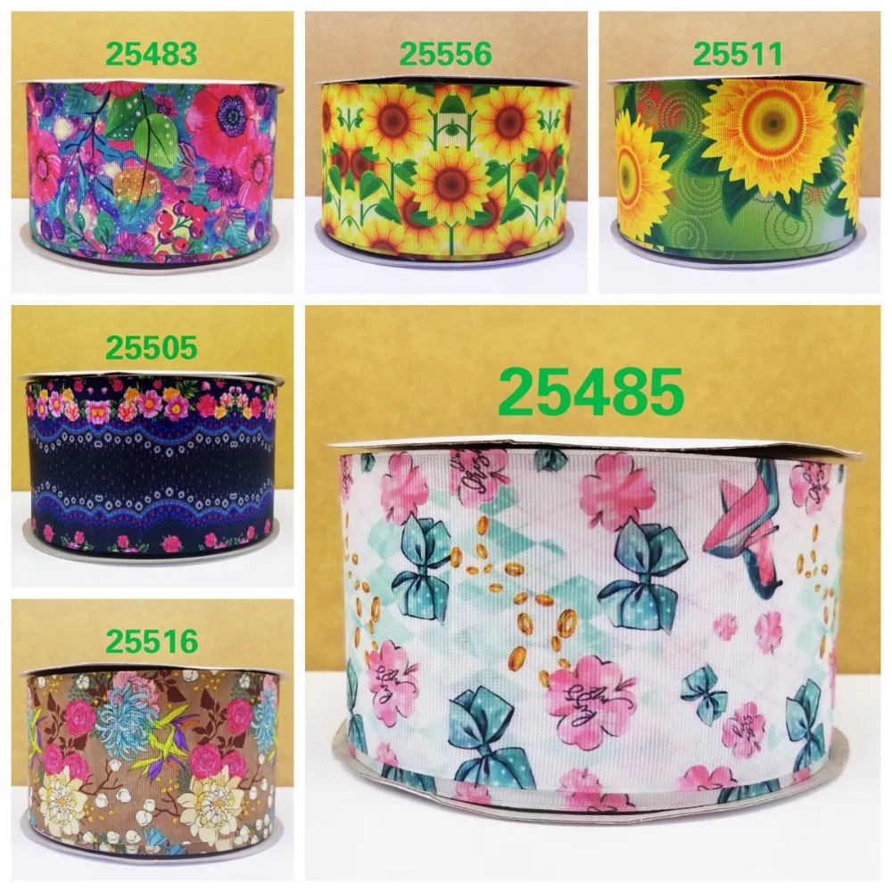 

Free shipping 50 yard cartoon printed grosgrain ribbon 25556