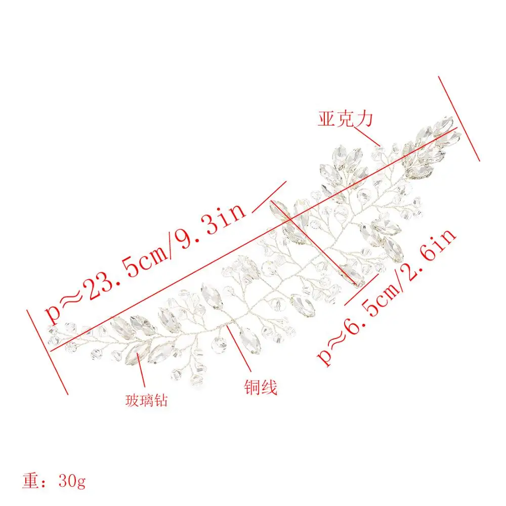 Винтажный лист со стразами свадебный гребень невесты кристалл серебряный ободок для волос для невесты аксессуары для волос заколки корона ювелирные изделия на волосы