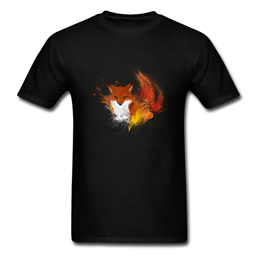 Blazing Fox футболки для мужчин Повседневная футболка Акварельная с лисой летняя