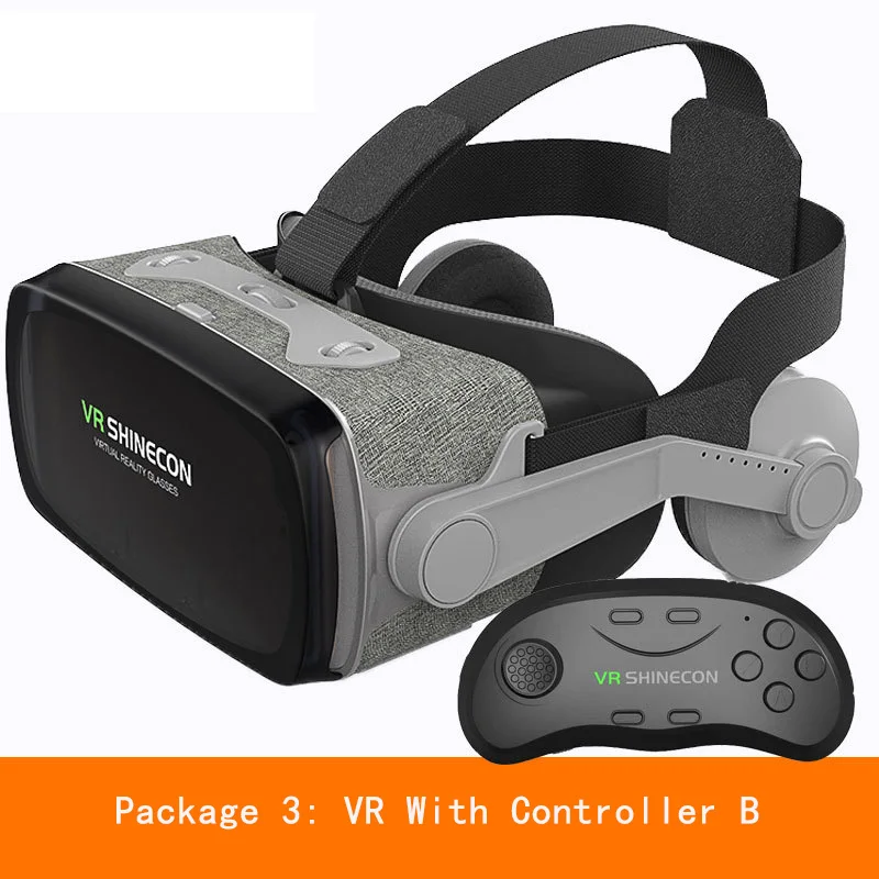 Bundle 3 SHINECON Casque 9,0 VR Очки виртуальной реальности 3D очки Google Cardboard VR гарнитура коробка для 4,0-6,3 дюймового смартфона - Цвет: Bundle 3