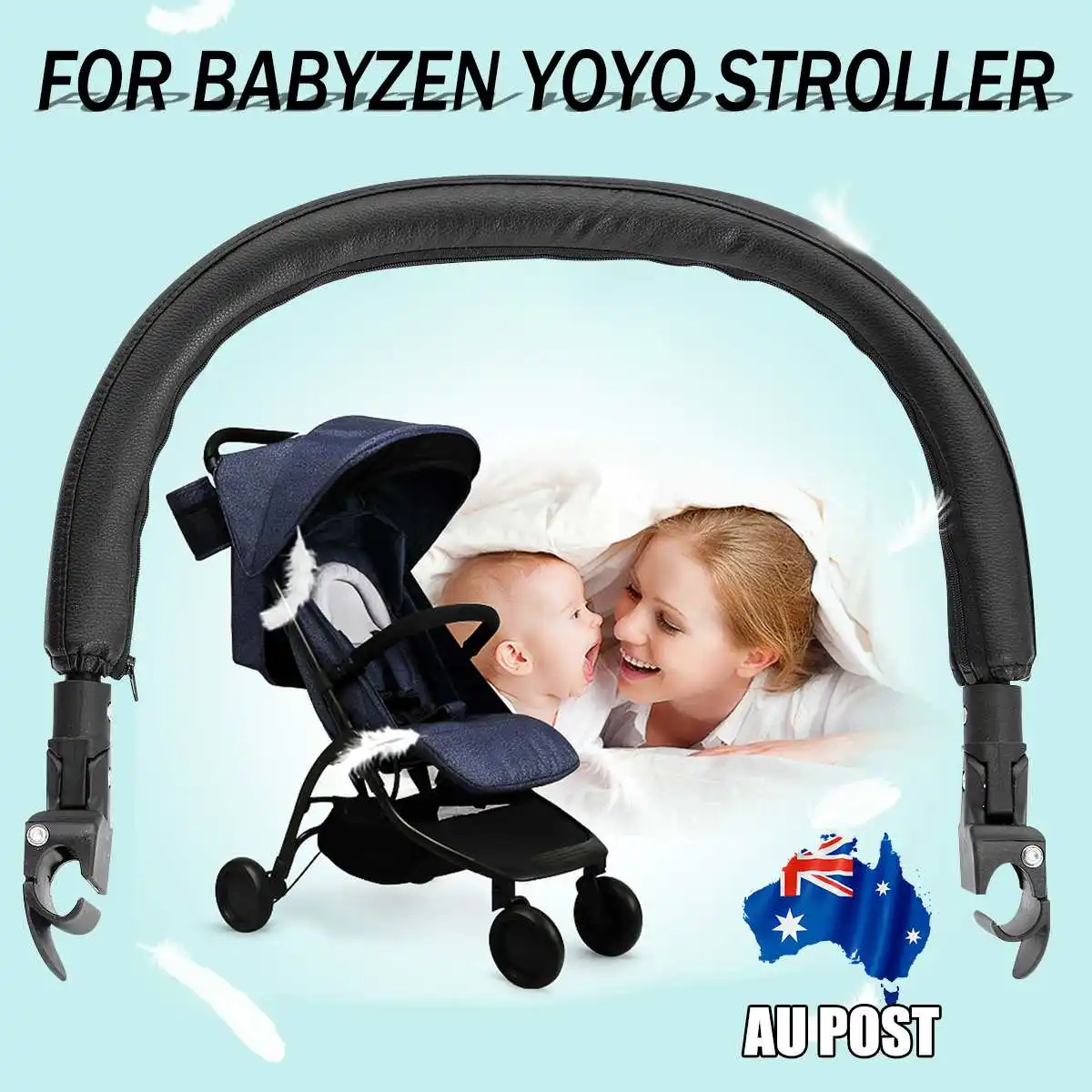 

Baby Stroller Accessories Trolley Armrests Bumper Bar Handlebar With PU Leather Oxford Fabric Cover for Babyzen