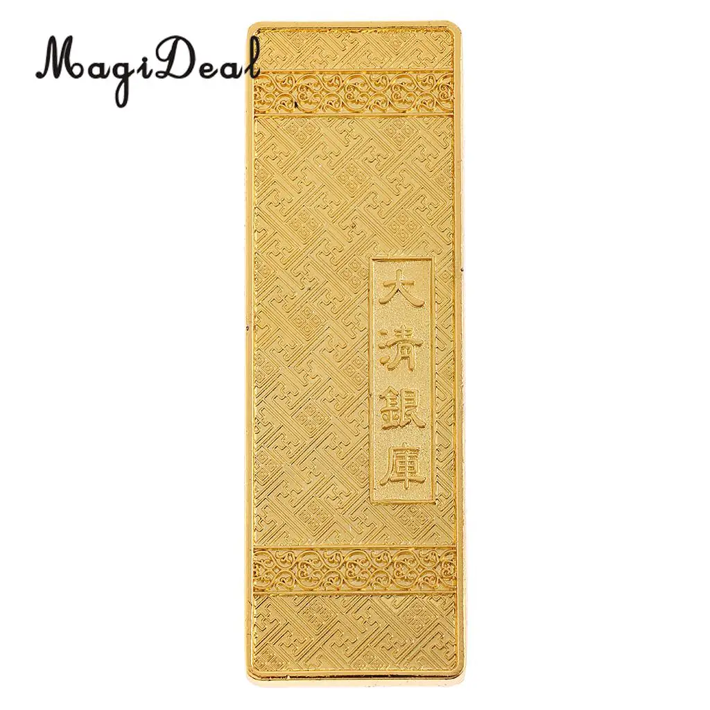 Chinese Feng Shui Lucky Fake Gold Bar Bullion Art Crafts Decoration with Box