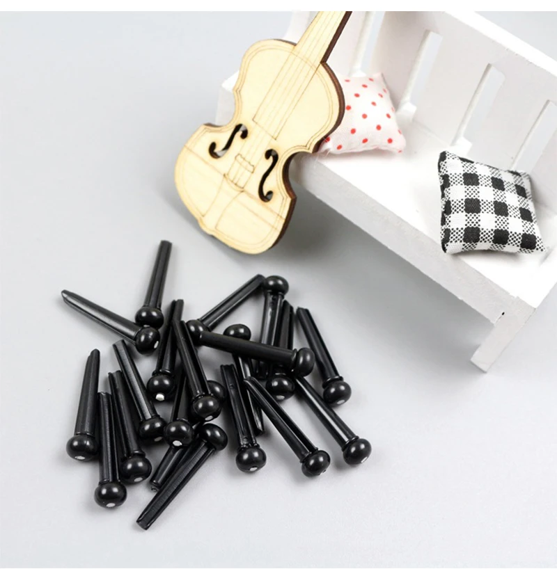 

2 colors 12 sets of plastic acoustic guitar string nails durable stringed instrument guitar accessories