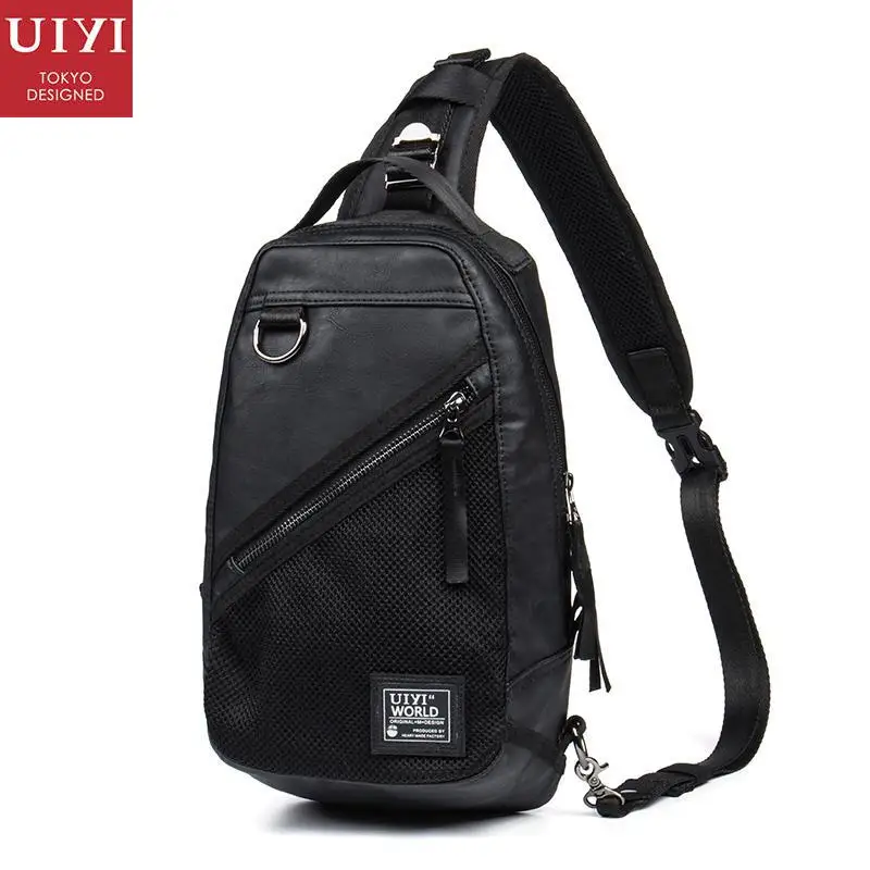 UIYI CLASSICAL Design Korea Handbag Casual Men PU Leather Chest ...