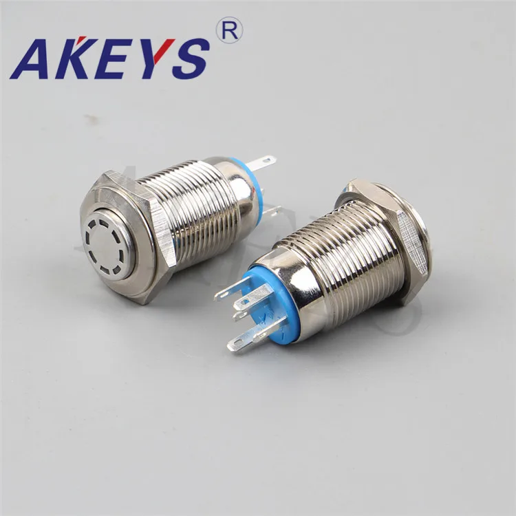 PX16B-G11Z-DD Metal Momentary Push Button 16mm LED Lighted Power Push Button