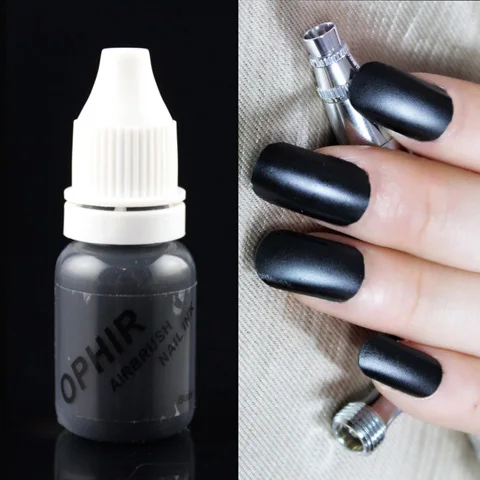 OPHIR 12 цветов акриловые водяные чернила/Аэрограф краски для ногтей для дизайна ногтей Краска аэрография лак для ногтей 30 мл/бутылка pigment_ ta100(1-12 - Цвет: BLACK