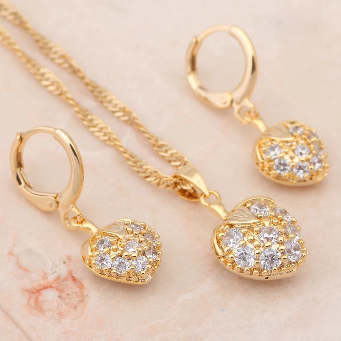 Серьги и ожерелье в форме сердца JS333A|jewelry sets earrings|brand jewelry setsdesigner set |