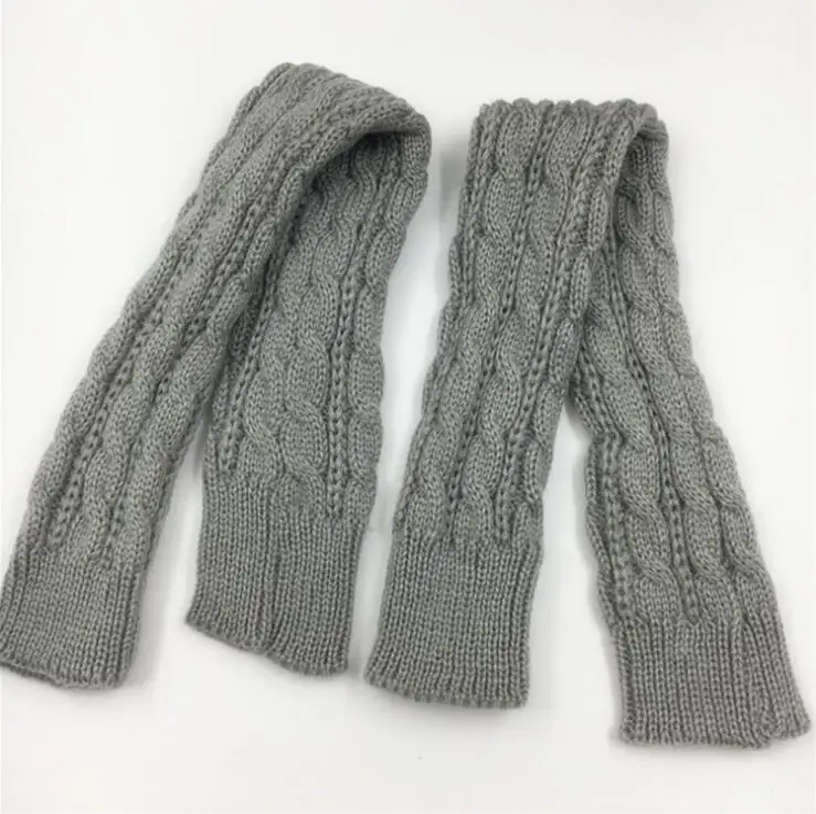Мужские модные дизайнерские перчатки без пальцев, 6 цветов, вязаные длинные перчатки Guanti invernali, женские зимние перчатки, коллекция - Цвет: gray