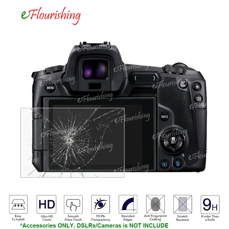 

Ultra-Thin 9H Tempered Glass Clear LCD Screen Protector for Canon EOS R Anti-Scratch Tempered Glass Protective Films-!