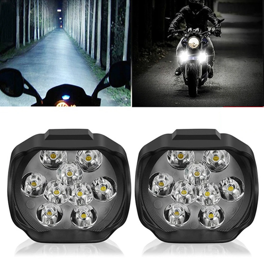 

Motorcycle Headlight 9 LED 15W DC12V Super Bright Fog Spot White Work Light Internal Drive For Motorcycles, Electric Bicycles