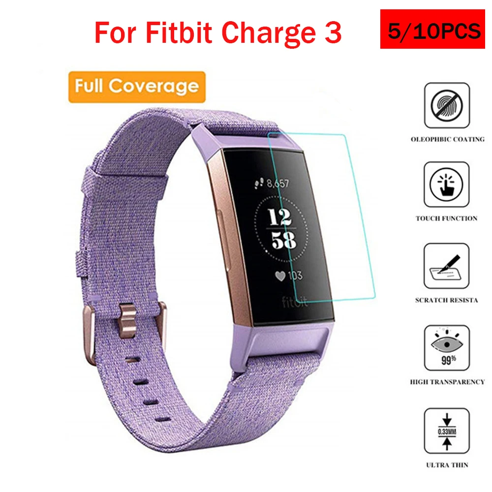

5/10ps Anti-Scratch Soft TPU HD Clear Protective Film Guard For Fitbit Charge 3 band Smart Wristband Full Screen Protector Cover