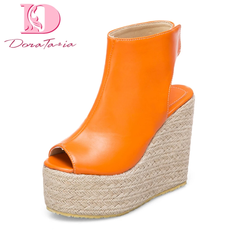 

Doratasia 2018 top Quality large sizes 32-43 fashion woman sandals pumps sexy wedge high heels leisure platform women's shoes