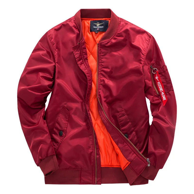 Размера плюс 7XL 8XL куртка-бомбер мужская уличная толстая и тонкая стильная армейская авиационная куртка ветрозащитная куртка hombre - Цвет: Thick Red