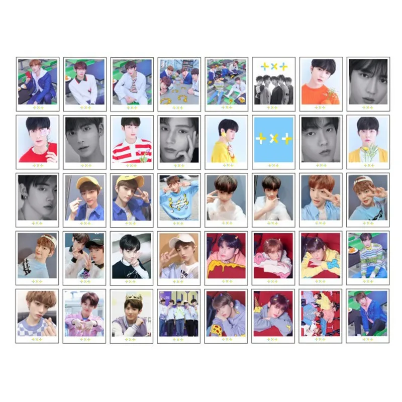 

40Pcs/set KPOP TXT TOMORROW X TOGETHER Boys Team Album CROWN Photo Card PVC Cards Self Made LOMO Card Photocard Key Chains HF127