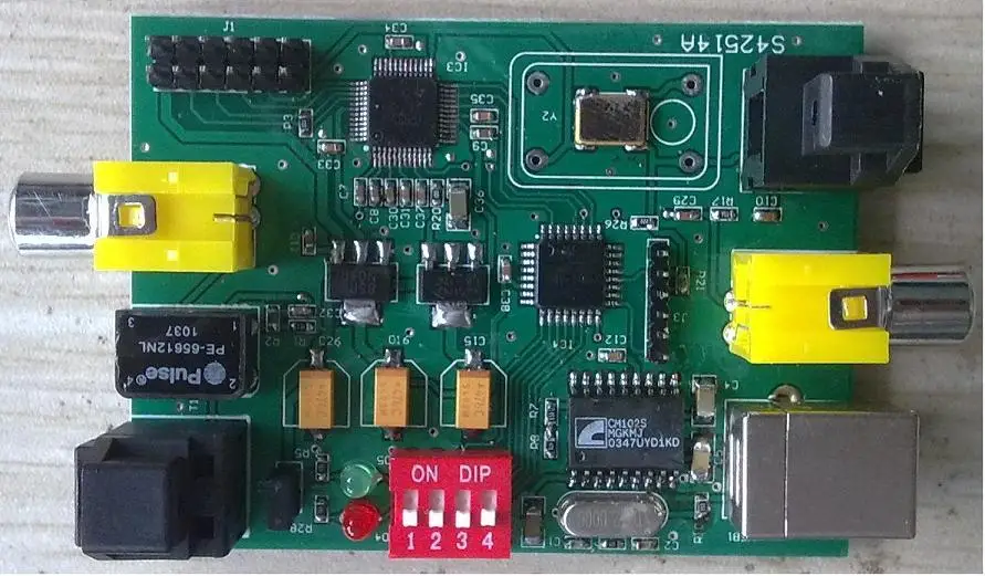 Плата асинхронного декодирования SRC4392 (с USB/коаксиальным/оптическим волокном/I2S) |