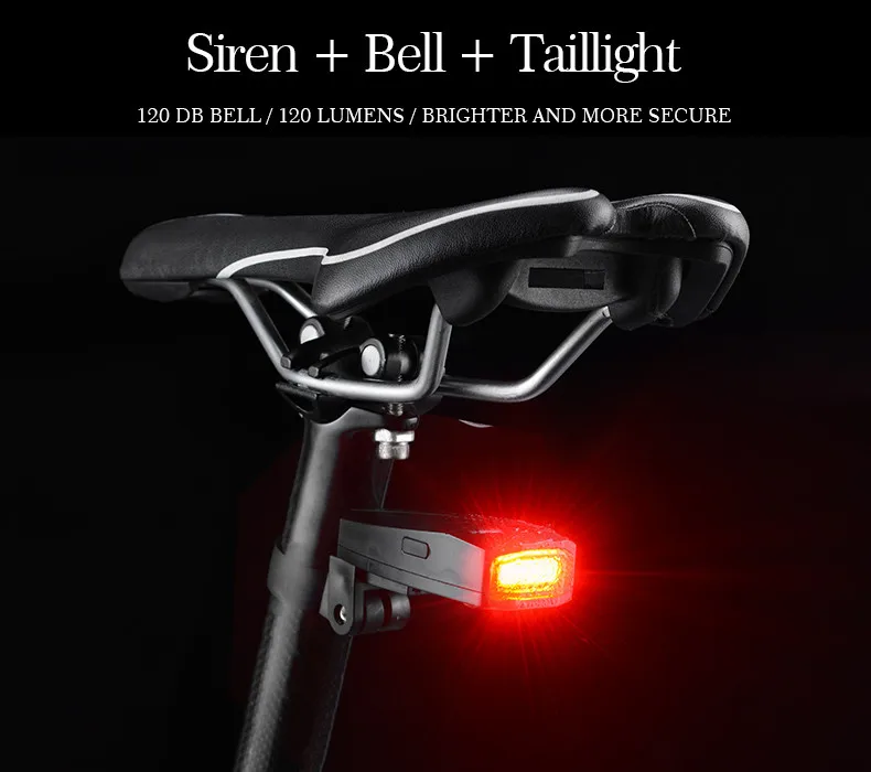 Excellent ROCKBROS Bicycle Rear Light Smart Taillight Anti-theft Alarm Light Remote Shock Sensor Safe Flash Light Cycling Equipment 9