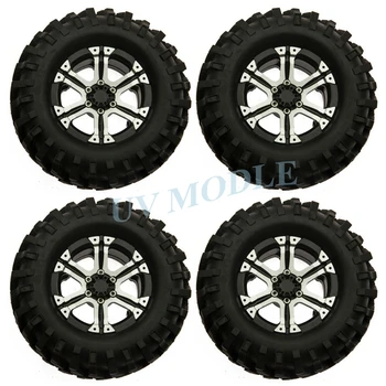 

4Pcs/lot 108mm RC Crawler SCX10 Heavy Duty 1.9 Beadlock Wheels Alloy Rims with Rubber Tires Tyre #3