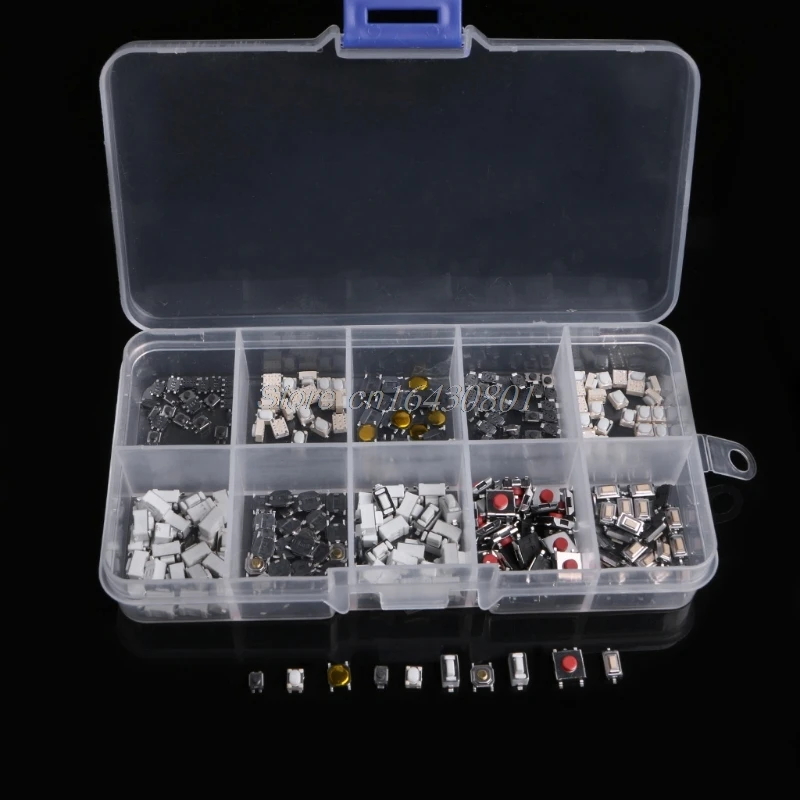 

250Pcs 10 Types Tactile Push Button Touch Switch Remote Keys Button Microswitch S08 Drop ship