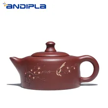 170 ml подлинный исинский чайник сливы Тянь Цзи горшок китайский здоровья фиолетовый глины Чай горшок мастер ручной работы Винтаж чайный набор кунг-фу