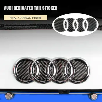 

Carbon Fiber Rear Tail Logo Emblem Stickers Cover For Audi A3 A4 A6 Q3 Q5 Q7