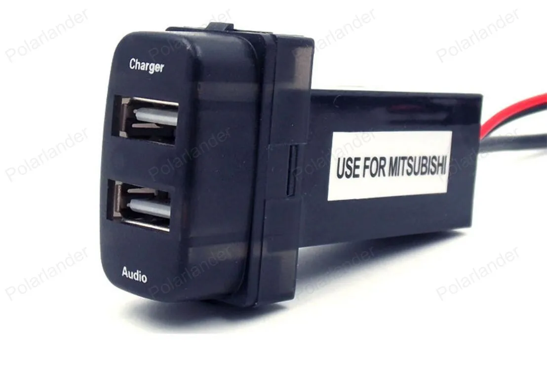 5V 2.1A аудио вход USB интерфейс разъем автомобильное зарядное устройство для Mitsubishi Lancer Outlander Pajero ASX