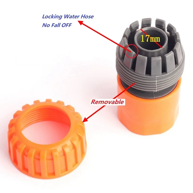 ABS G 3/4'' Water Hose Quick Connectors Garden Pipe/Tubing Fittings Orange Removable Water Plumbing Irrigation Repair Hose Joint