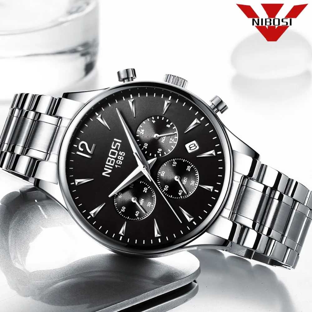 

NIBOSI 2018 Top Brand Wristwatches Waterproof Luxury Watch Quartz Relogio Masculino Hot Selling Men Watch Stainless Steel