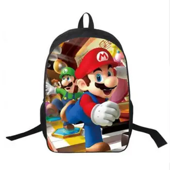 

2016 Hot Sale Children's 3D Cartoon Backpack Cool Super Mario School Backpack for Kids Mario Bros Shoulder Bags for Boys