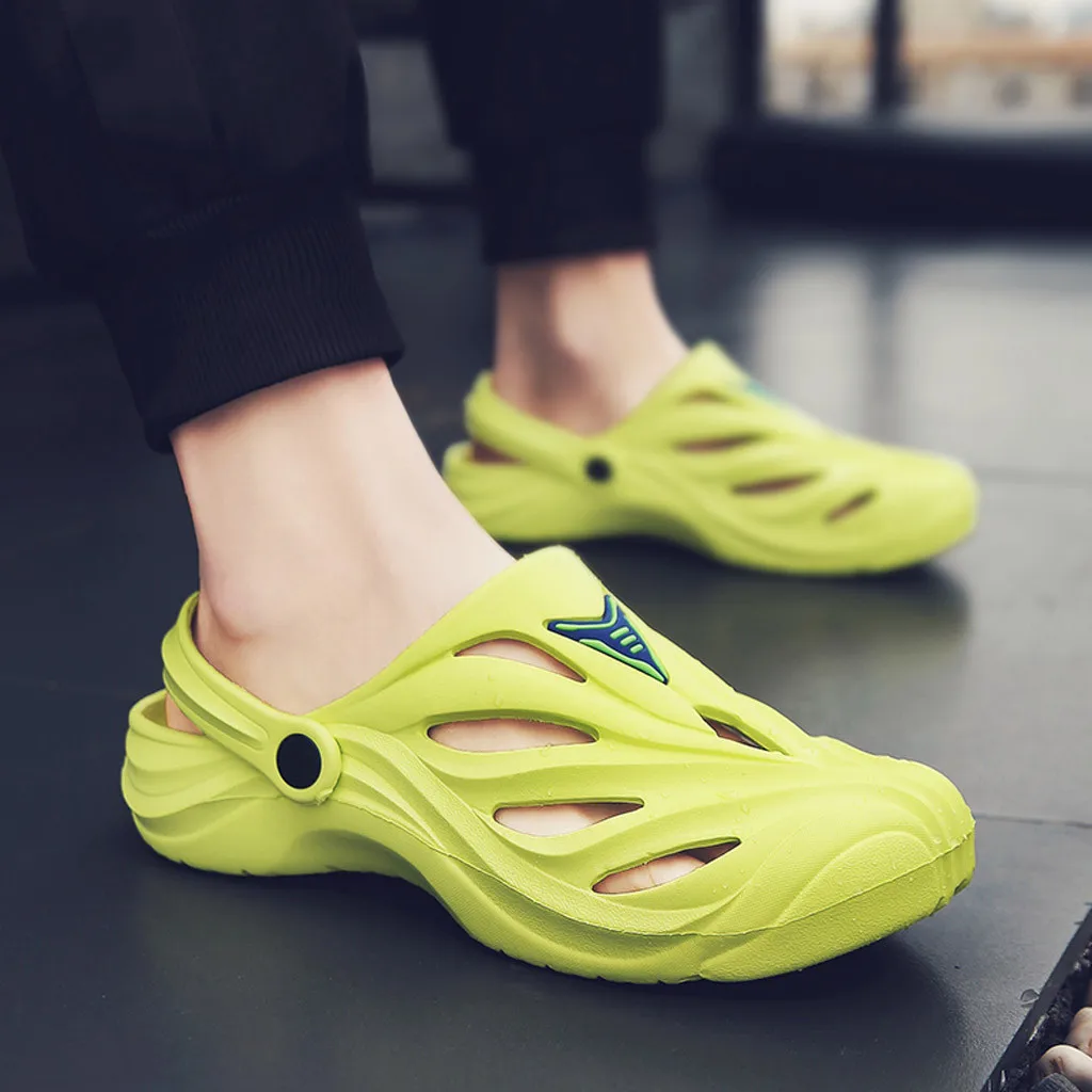 

YOUYEDIAN 2019 Men Sandals Thick Bottom Flat Shoes Summer Beach Sandals Men Hollow Casual Shoes Sandale Homme
