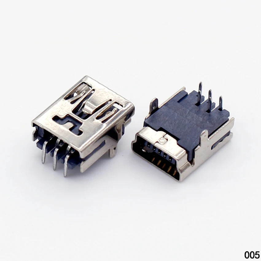 100 шт. мини USB 5 P/F гнездо гнезда PCB крепление для телефона MP4 90 Угол 5Pin 2 локализация