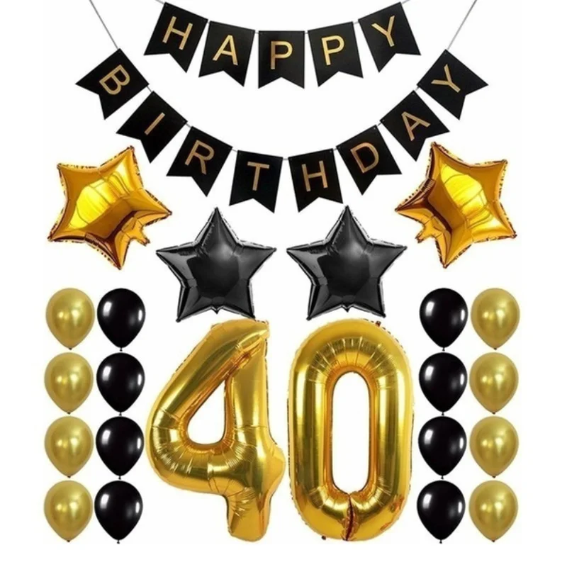 40 дюймов 30/40/50/60 е число с днем рождения звезда розового золота конфетти из фольги