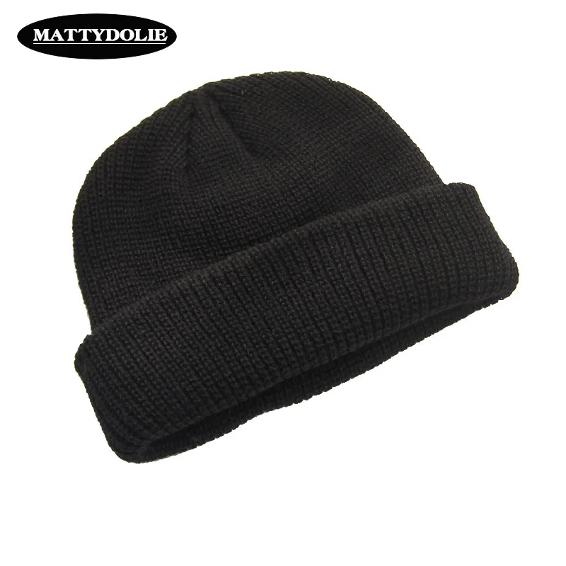 

MATTYDOLIE Wholesale Knit Cap Men Solid Color Autumn Winter HatShort Head Cap Outdoor Warm Melon Cap Street Head Cap Woman