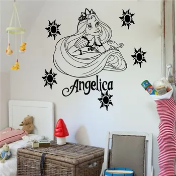 

Princess Rapunzel Tangled Vinyl Wall Art Sticker Girl's Bedroom Decal Wall Tattoo Mural for Kid Room Home Decor