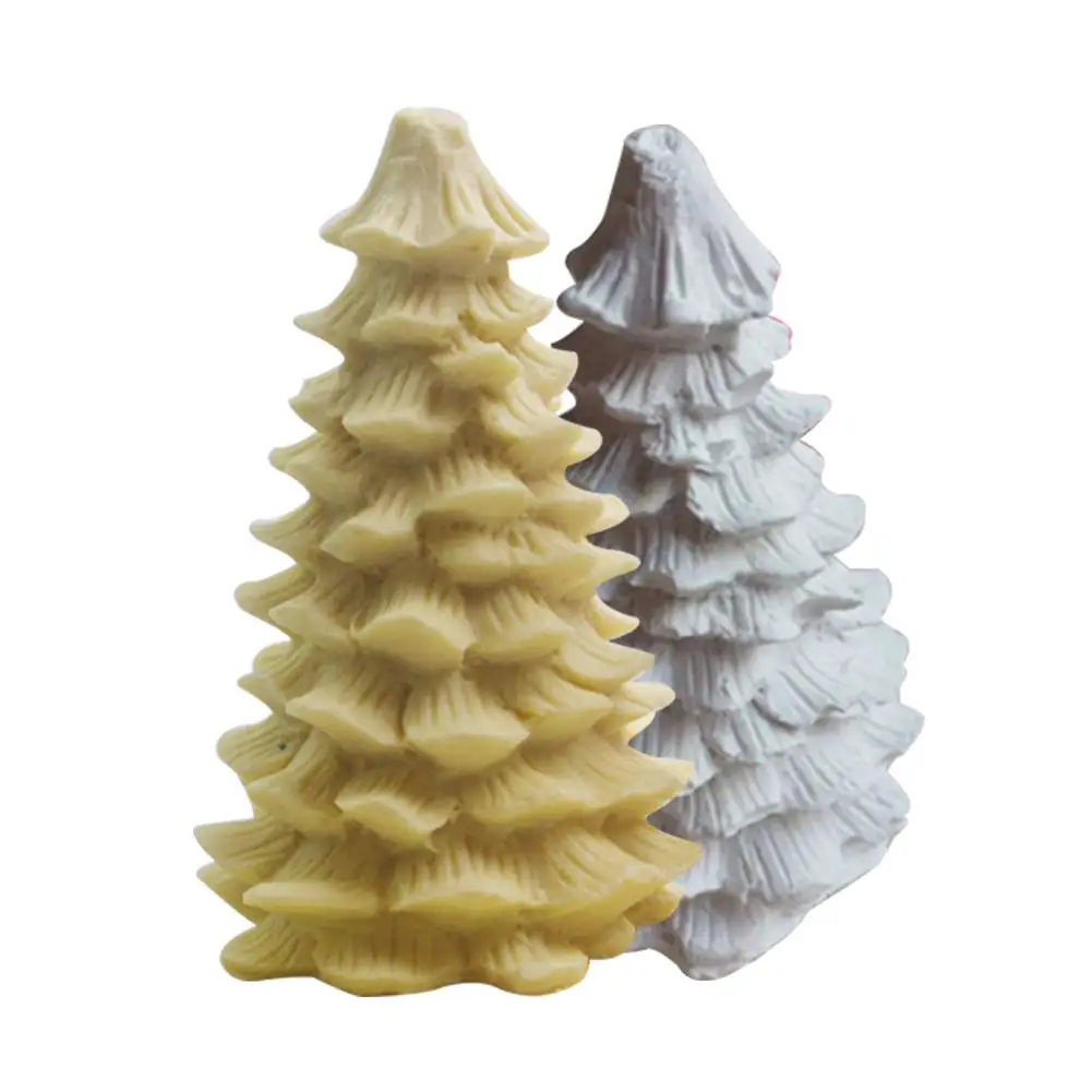 3D Stereo DIY Handmade Candle Mold Christmas Tree Candle Making Model Reusable Tealight Scented Candles Shaping Mould