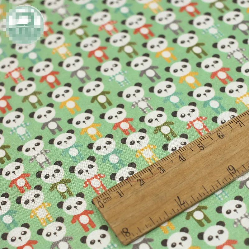 Оригинальный дизайн Kawaii Giant Panda хлопковая ткань зеленого цвета по двору/(ширина: 43