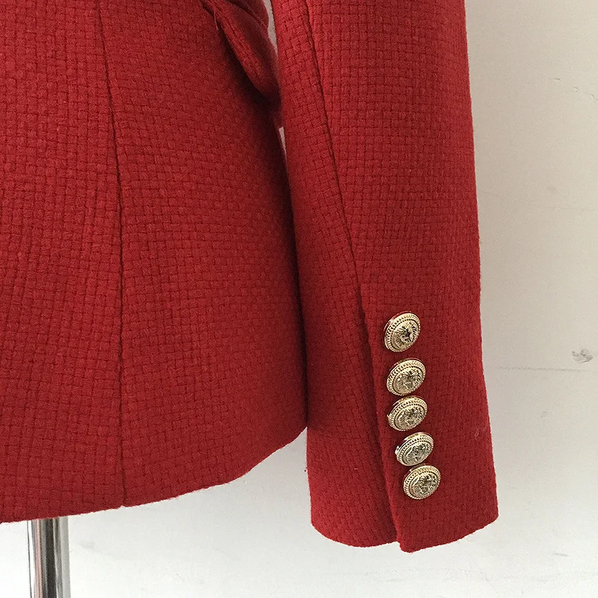 Fashion Red Suit Jacket Women Blazer New Autumn Winter Double Breasted Slim Female Jacket Elegant Long Sleeve Tweed Blazer Fashion Red Suit Jacket Women Blazer New Autumn Winter Double Breasted Slim Female Jacket Elegant Long Sleeve Tweed Blazer
