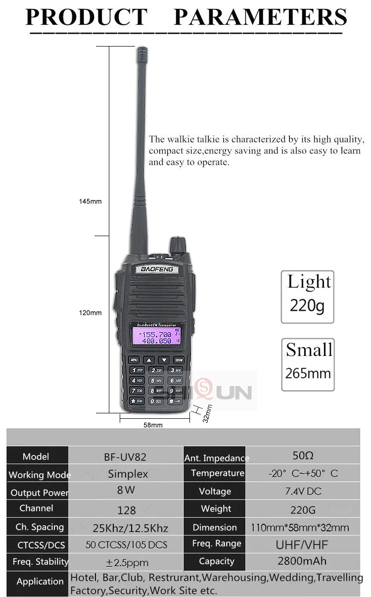 BaoFeng портативная рация UV-82 обновленная 8 Вт Baofeng UV 82 двойная PTT гарнитура микрофон рация 10 км Baofeng 8 Вт Радио baofeng uv 9r 5R