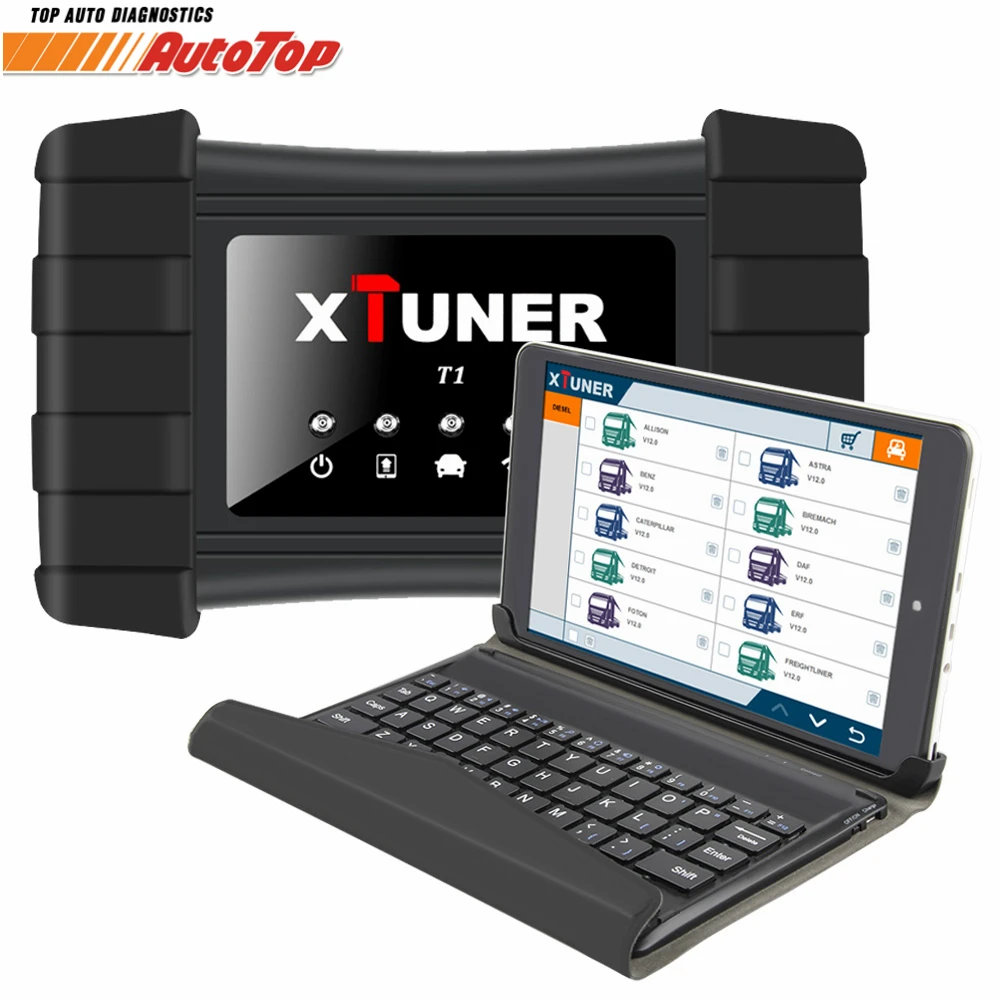 

XTUNER T1 Heavy Duty Truck Diagnostic Tool with Airbag DPF ABS Autoscanner WIFI Scanner for Trucks + 8 inch Winows10 Tablet OBD2