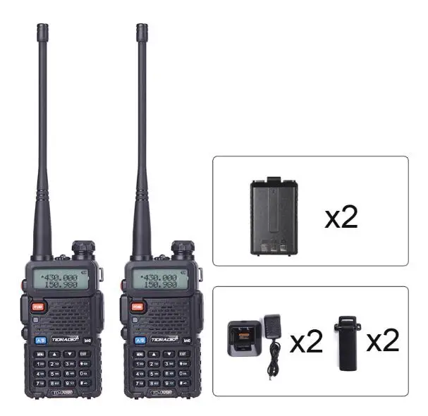 2 шт. Walkie Talkie TID TD-UV5R радиостанции УКВ 136-174 мГц и 400-520 мГц Профессиональный Портативный радиолюбителей два рации 2 шт Рация - Цвет: 2XTD5R