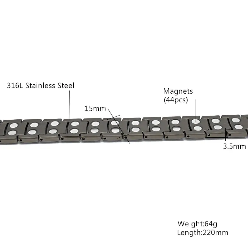 Vivari Мужской Магнитный цветной браслет из нержавеющей стали с 44 сильными магнитами для облегчения боли и кровообращения