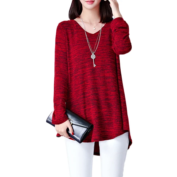 

Nkandby 5XL 4XL 3XL Plus size Tops Autumn Women V neck Striped Long sleeve Loose Oversized T-shirts Ladies Big Long Tees