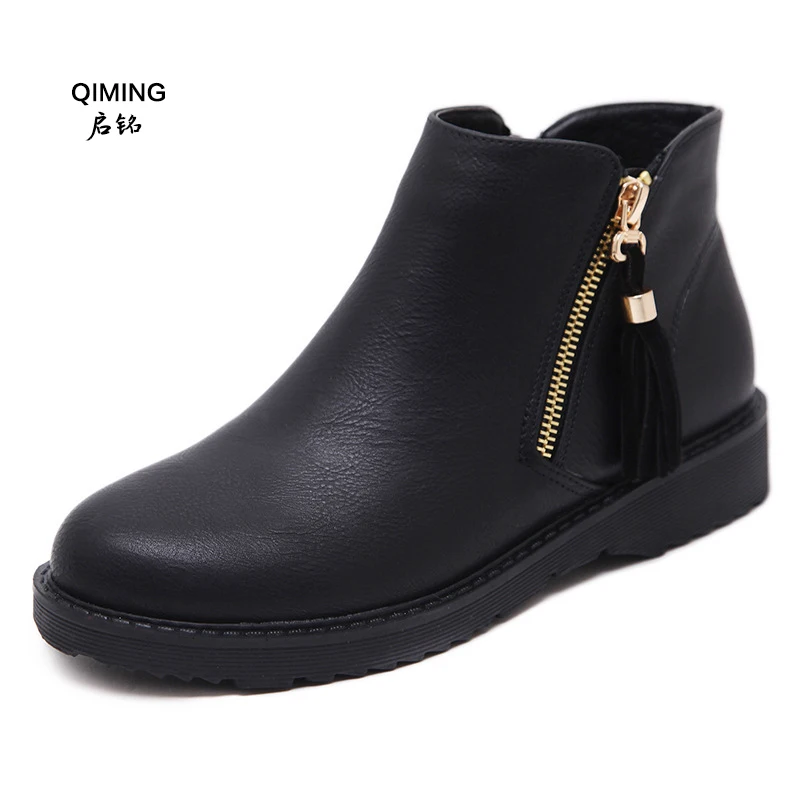 Boots children 2018 new autumn and winter models Martin boots female tassel short boots and velvet ladies boots Z30