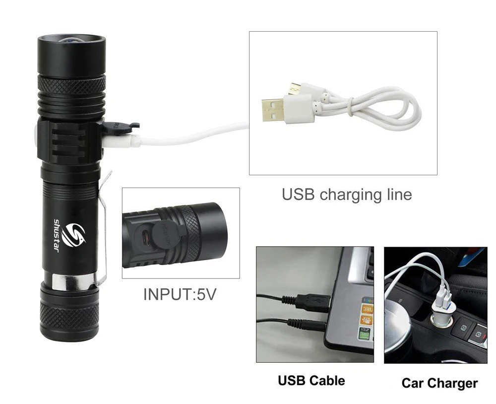 USB Перезаряжаемый светодиодный фонарик T6 светодиодный фонарь с бусинами и люменами светодиодный фонарь ультра яркий водонепроницаемый фонарик с батареей 18650