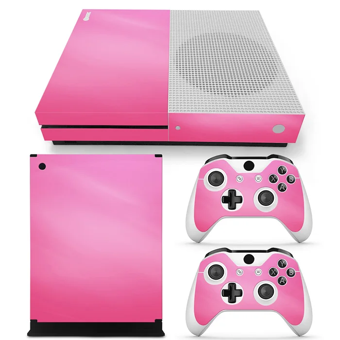 

Pure Color Design Game Console Cover Vinyl Decals For Xbox One S and 2PCS Controllers Skins